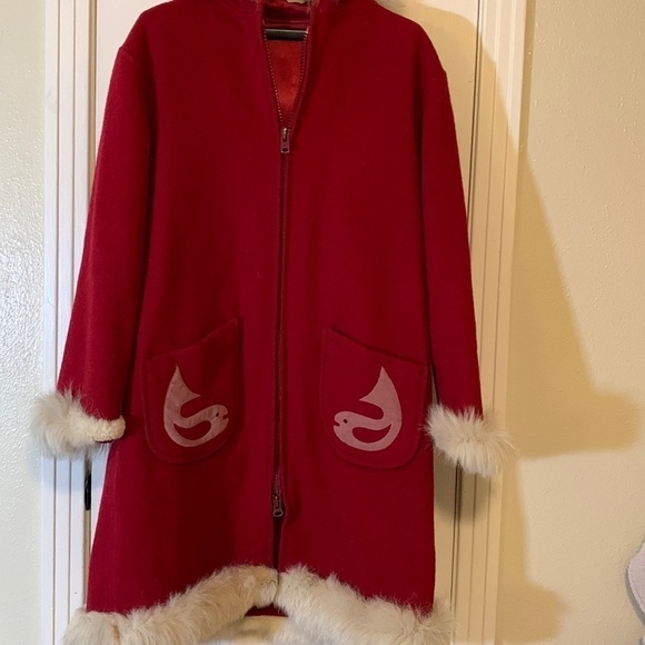 Unique Custom Made Wool Fur Lined MIDI Coat - Picture 1 of 12